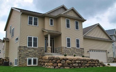 The front of a custom built home by Trademark Homes